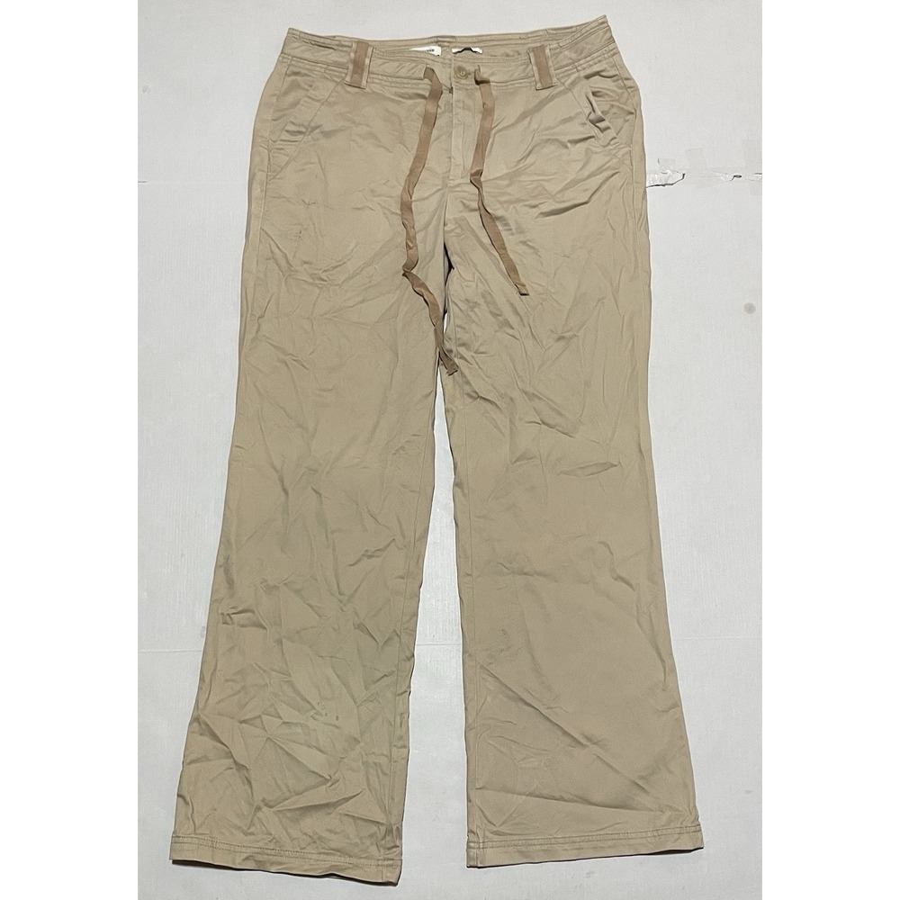 Dockers Women Size 14 X 31 Drawstring Wide Leg Pants Joggers Khaki Beige Flare